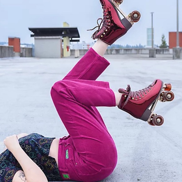 Empyre Tori 90s Berry Corduroy Skate Pants Size 10 - Picture 3 of 13